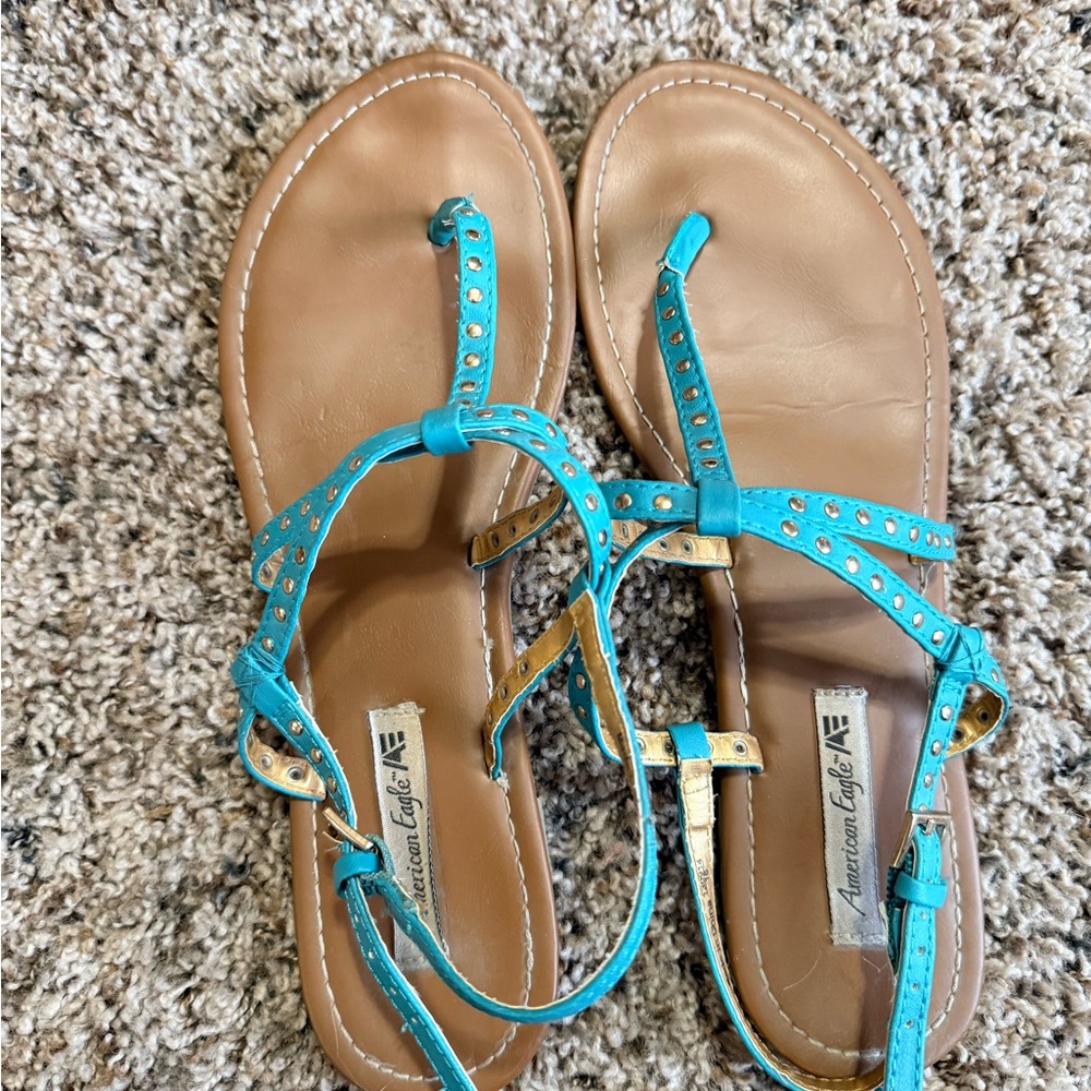American Eagle Outfitters Turquoise Sandals